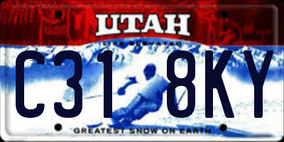 UT license plate C318KY