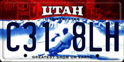 UT license plate C318LH
