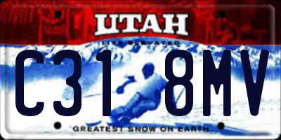UT license plate C318MV
