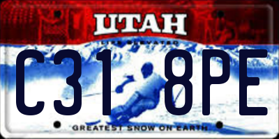 UT license plate C318PE
