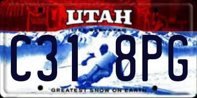 UT license plate C318PG