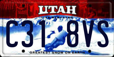 UT license plate C318VS