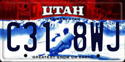 UT license plate C318WJ