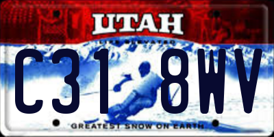 UT license plate C318WV