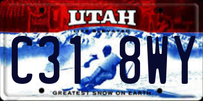 UT license plate C318WY