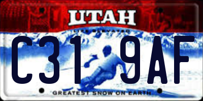 UT license plate C319AF