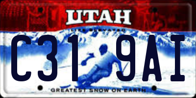 UT license plate C319AI