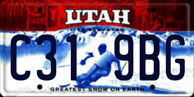 UT license plate C319BG