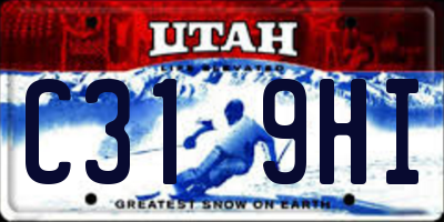 UT license plate C319HI