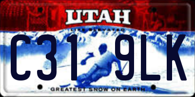 UT license plate C319LK