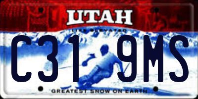 UT license plate C319MS