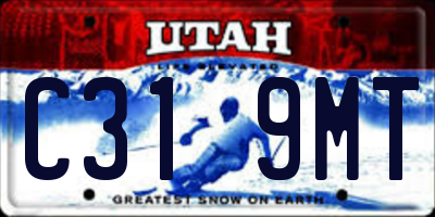 UT license plate C319MT