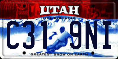 UT license plate C319NI
