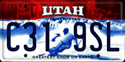 UT license plate C319SL