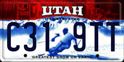 UT license plate C319TT