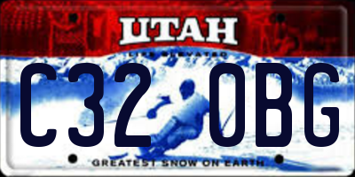 UT license plate C320BG