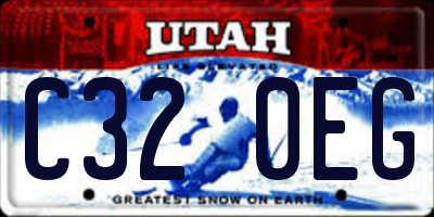 UT license plate C320EG
