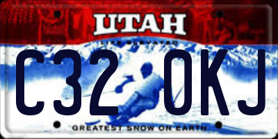 UT license plate C320KJ