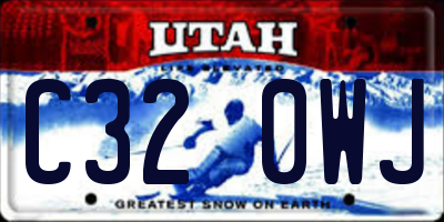 UT license plate C320WJ