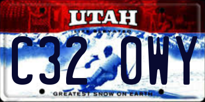 UT license plate C320WY