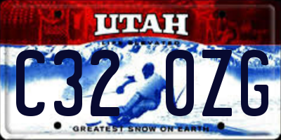 UT license plate C320ZG