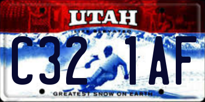 UT license plate C321AF