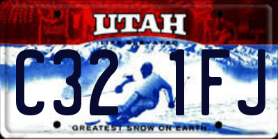 UT license plate C321FJ