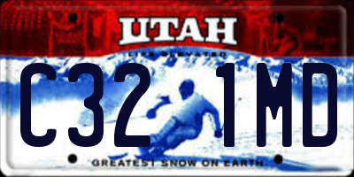 UT license plate C321MD