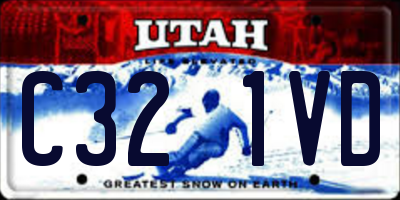 UT license plate C321VD