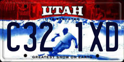 UT license plate C321XD