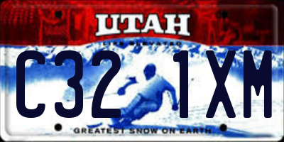 UT license plate C321XM
