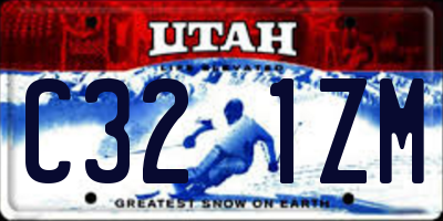UT license plate C321ZM
