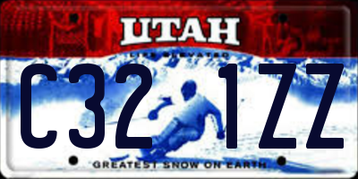 UT license plate C321ZZ