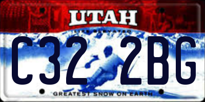 UT license plate C322BG