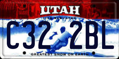 UT license plate C322BL