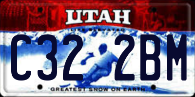 UT license plate C322BM
