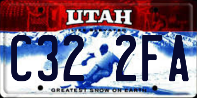 UT license plate C322FA
