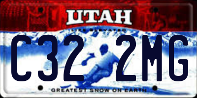 UT license plate C322MG