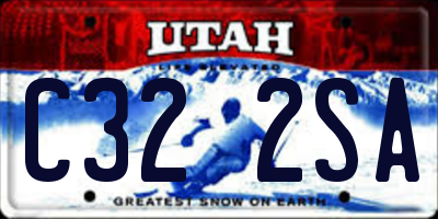 UT license plate C322SA