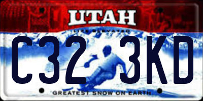 UT license plate C323KD