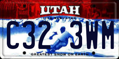 UT license plate C323WM