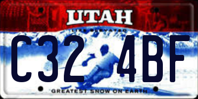 UT license plate C324BF