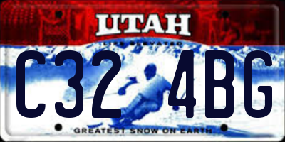 UT license plate C324BG