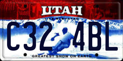UT license plate C324BL