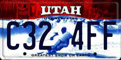 UT license plate C324FF