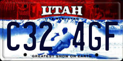 UT license plate C324GF