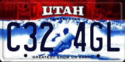 UT license plate C324GL