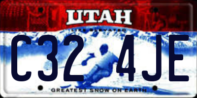 UT license plate C324JE