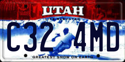 UT license plate C324MD
