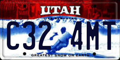 UT license plate C324MT
